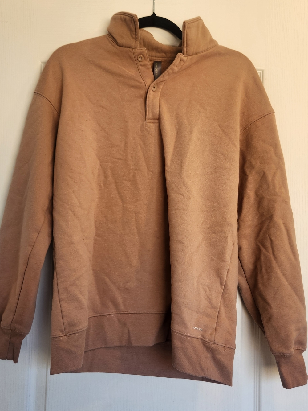 Mondetta Womens Tan Pullover with Subtle Logo M Euc